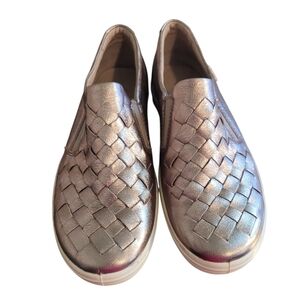 ECCO Soft 7 woven leather metallic sneakers - 5.        M97